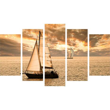 Πίνακας πεντάπτυχος " Sunset Sailing" MDF 100x60x0.3cm HM7206.01 - Ανακάλυψε μοντέρνα Διακοσμητικά Σπιτιού, Κάδρα-Πίνακες και Έπιπλα για κάθε γούστο για να διακοσμήσεις το σπίτι ή το γραφείο σου όπως το ονειρεύεσαι από το Oikonomou-shop.gr