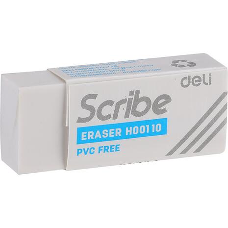 Γόμα λευκή Deli Scribe H00110 pvc free 42x17x10mm μικρή - Ανακάλυψε Γόμες για να σβήνεις τα ίχνη σου από το χαρτί από το Oikonomou-shop.gr.