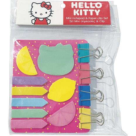 Σετ Μίνι Μπλοκ Και Κλιπ GIM Hello Kitty Lemon (335-70002)