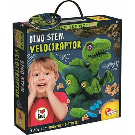 Εκπαιδευτικό Παιχνίδι Lisciani Giochi I'm Genius Dino Stem Velociraptor 3in1 Dino+Puzzle+Stickers 92413 - Ανακαλύψτε Παιχνίδια, Επιτραπέζια, Τάβλι-Σκάκι για έναν όμορφο και δημιουργικό ελεύθερο χρόνο από το Oikonomou-shop.gr