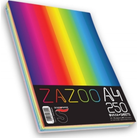 Χαρτί εκτύπωσης Zazoo Α4 80gr 250 φύλλα (πακέτο 10 χρωμάτων) (236942)