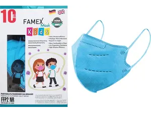 Μάσκα υψηλής προστασίας παιδική FAMEX FFP2 NR PFE≥95% γαλάζια (1 τεμάχιο)
