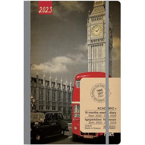 Ημερολόγιο εβδομαδιαίο NEXT Academic Gallery Flexi 14x21cm 2023 Big Ben