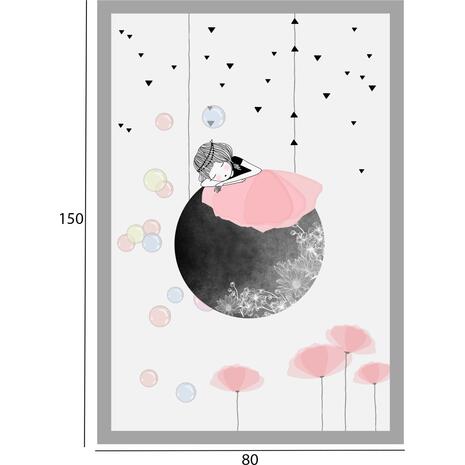 Παιδικό χαλί με κρόσσια λευκό-γκρι-ροζ 80x150cm HM7678.01 - Ανακάλυψε Χαλιά για όλους τους χώρους από το Oikonomou-shop.gr.