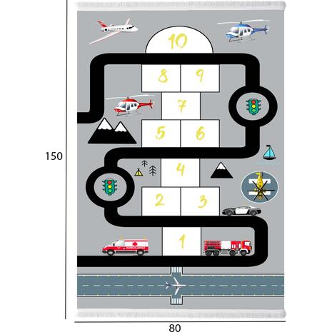 Παιδικό χαλί με κρόσσια γκρι 80x150cm πάχους 5mm HM97678.10 - Ανακάλυψε Χαλιά για όλους τους χώρους από το Oikonomou-shop.gr.