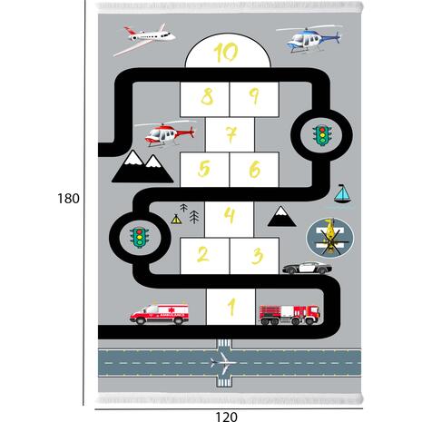 Παιδικό χαλί με κρόσσια γκρι 120x180 εκ. πάχους 5mm HM7679.10 - Ανακάλυψε Χαλιά για όλους τους χώρους από το Oikonomou-shop.gr.