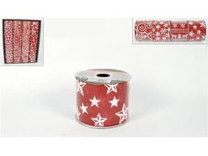 Κορδέλα χριστουγεννιάτικη κόκκινη 6.3x270cm σε διάφορα σχέδια (1 τεμάχιο)