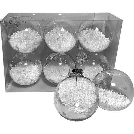 Χριστουγεννιάτικες μπάλες πλαστικές Xmasfest με γέμιση χιόνι Φ8cm (πακέτο 6 τεμαχίων) - Ανακάλυψε όλα τα Xριστουγεννιάτικα Eίδη για να είσαι έτοιμος έως τα Χριστούγεννα από το Oikonomou-shop.gr.