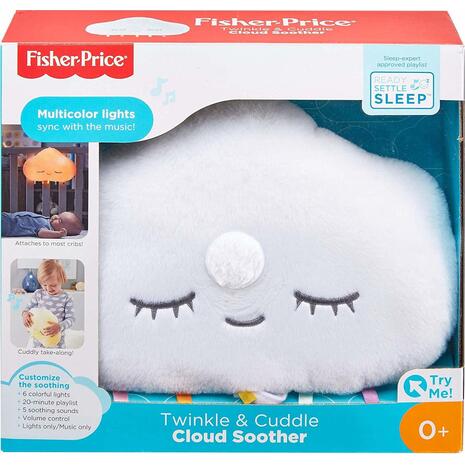 Κρεμαστό Παιχνίδι Κούνιας Fisher Price με Μουσική Twinkle & Cuddle Cloud Soother Μουσικός προβολέας μαλακό συννεφάκι (GJD44)