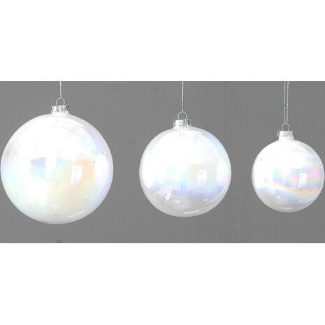 Χριστουγεννιάτικη μπάλα Iridiscent White 10cm (1 τεμάχιο) - Ανακάλυψε όλα τα Xριστουγεννιάτικα Eίδη για να είσαι έτοιμος έως τα Χριστούγεννα από το Oikonomou-shop.gr.