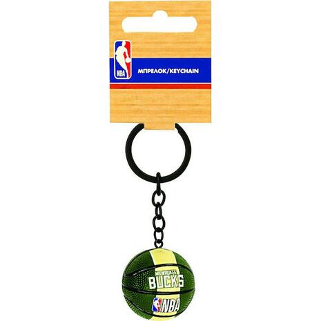 Μπρελόκ κλειδιών μπάλα 3D BMU NBA Bucks πράσινο (558-51512)