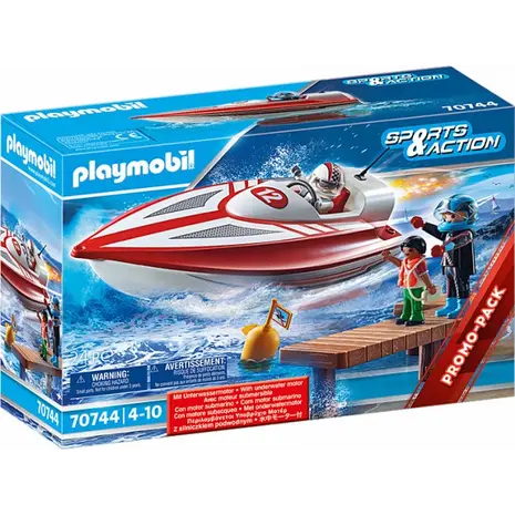 Playmobil Sports And Action Αγωνιστικό Ταχύπλοο Σκάφος Με Μοτέρ (70744)