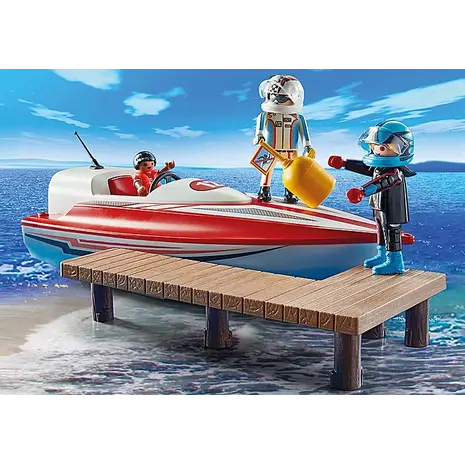 Playmobil Sports And Action Αγωνιστικό Ταχύπλοο Σκάφος Με Μοτέρ (70744)