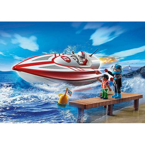 Playmobil Sports And Action Αγωνιστικό Ταχύπλοο Σκάφος Με Μοτέρ (70744)