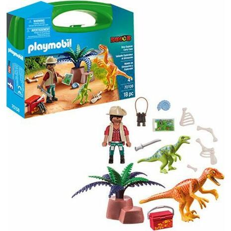 Playmobil Maxi Βαλιτσάκι Εξερευνητής Και Δεινόσαυροι (70108)