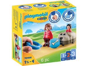 Playmobil 1.2.3 Τρενάκι Με Βαγόνι-Σκυλάκι (70406)