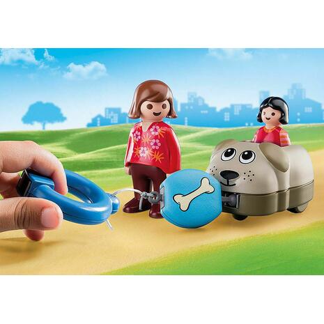 Playmobil 1.2.3 Τρενάκι Με Βαγόνι-Σκυλάκι (70406)