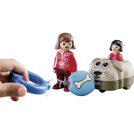 Playmobil 1.2.3 Τρενάκι Με Βαγόνι-Σκυλάκι (70406)