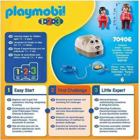 Playmobil 1.2.3 Τρενάκι Με Βαγόνι-Σκυλάκι (70406)