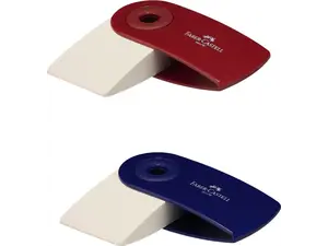 Γόμα Faber Castell Sleeve μεγάλη κόκκινη/μπλε (1 τεμάχιο)