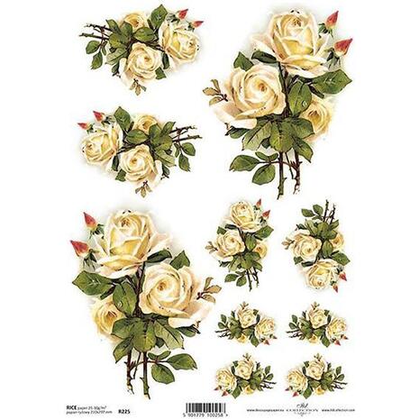 Ριζόχαρτο για Decoupage Next "white roses" 21x29εκ. (ITD-R225) (1 τεμάχιο) - Ανακάλυψε όλα τα είδη που χρειάζεσαι για την αγαπημένη σου τεχνική Decoupage από το Oikonomou-shop.gr.