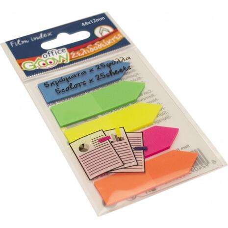 Σελιδοδείκτες Groovy Neon 44x12mm 5x25 φύλλα "βέλος" σε διάφορα χρώματα