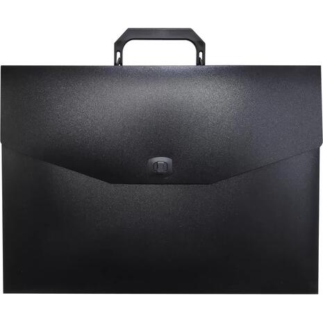 Τσάντα σχεδίου πλαστική 27x38x4cm με κλιπ μαύρη