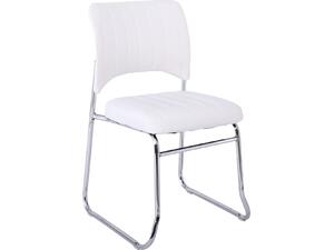 Kαρέκλα Επισκέπτη VENUS Στοιβαζόμενη  Μέταλλο Χρώμιο, Pu Άσπρο [Ε-00018980] ΕΟ554,2W (1 τεμάχιο) (Λευκό)