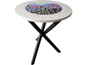 Τραπέζι με βαφή λάκας "Βυθός" στρογγυλό Φ60cm (EGP3) (Διάφορα χρώματα)