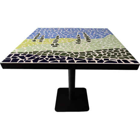 Τραπέζι με ψηφίδες "Κυπαρίσσια" 80 x 80cm (EGP8) (Διάφορα χρώματα)