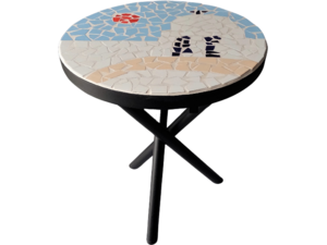Τραπέζι με ψηφίδες "Κυκλάδες" στρογγυλό Φ60cm (EGP4) (Διάφορα χρώματα)