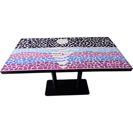Τραπέζι με ψηφίδες "Πανσέληνος" 140x70cm (EGP11) (Διάφορα χρώματα)