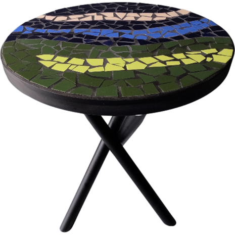 Τραπέζι με ψηφίδες "Τοπίο" στρογγυλό 60cm (EGP5) (Διάφορα χρώματα)