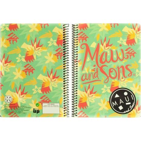 Τετράδιο σπιράλ BMU Maui and Sons Summer Flower 2 θεμάτων 17x25cm σε διάφορα σχέδια (339-46402)