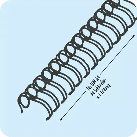 Σπιράλ μεταλλικά 3:1 7/16" Φ11mm (95 ΦΥΛΛΑ) 34 Loops Μαύρα