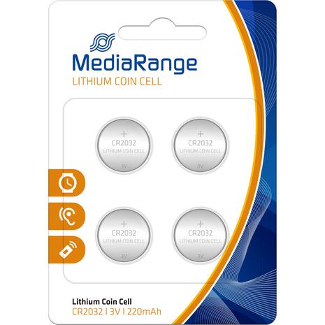 Μπαταρία Λιθίου MediaRange Coin Cells CR2032 3V (4 Pack) (MRBAT132)