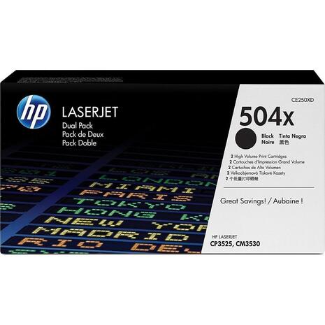 Toner εκτυπωτή HP 504X Black Dual Pack 2x10.5k CE250XD