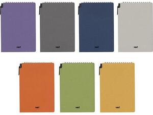 Μπλοκ σημειώσεων σπιράλ Next Natural με στυλό 14x21cm 80 φύλλων σε διάφορα χρώματα
