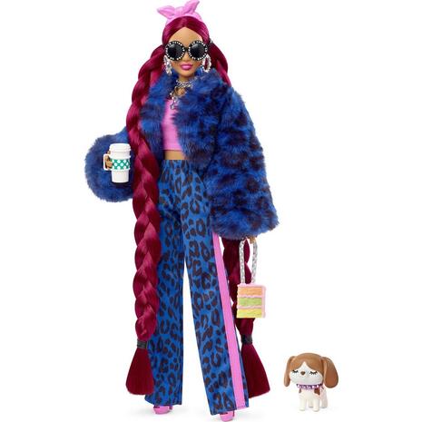 Κούκλα Barbie Extra Blue Leopard Track Suit (HHN09)