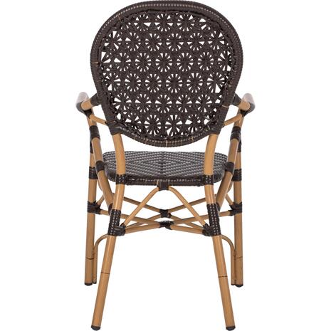ΠΟΛΥΘΡΟΝΑ ΑΛΟΥΜΙΝΙΟΥ BAMBOO LOOK ΚΑΦΕ ΚΑΙ ΚΑΦΕ PE RATTAN HM5926.01 56x62x95Yεκ.