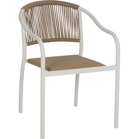 ΠΟΛΥΘΡΟΝΑ ΑΛΟΥΜΙΝΙΟΥ ΛΕΥΚΟ ΜΕ PE RATTAN WICKER HM5856.01 57x63x80Yεκ.