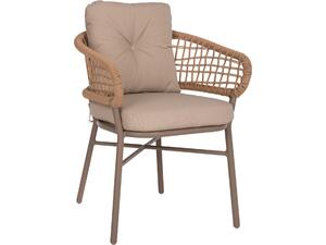 ΠΟΛΥΘΡΟΝΑ ΑΛΟΥΜΙΝΙΟΥ ΜΟΚΑ ΕΠΑΓΓΕΛΜ. RATTAN & ΜΑΞΙΛΑΡΙ ΜΠΕΖ HM5863.02 60x56x84 εκ.