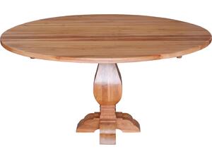 ΤΡΑΠΕΖΙ ΣΤΡΟΓΓΥΛΟ VEDU HM9464.01 ΤΕΑΚ ΞΥΛΟ ΣΚΑΛΙΣΤΟ ΠΟΔΙ Φ150x78Υεκ.