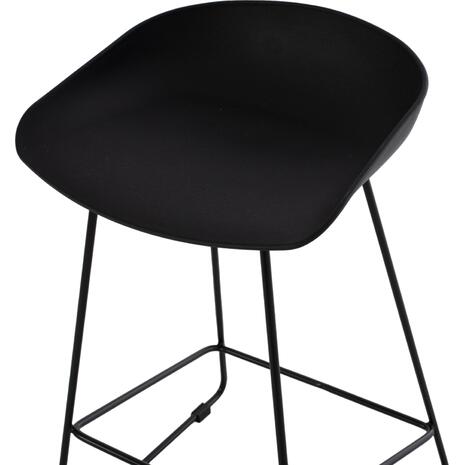 ΣΚΑΜΠΟ ΜΠΑΡ NAILA HM9299.02 ΜΑΥΡΟ ΜΕΣΑΙΟΥ ΥΨΟΥΣ 44x44x74Yεκ. (σετ 2 τεμαχίων)