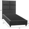 ΚΡΕΒΑΤΙ MILO ΑΠΟ ΓΚΡΙ ΥΦΑΣΜΑ HM652.01 ΓΙΑ ΣΤΡΩΜΑ 90x200 εκ.