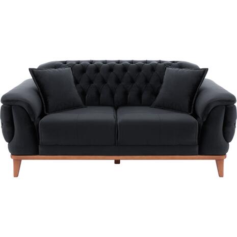 ΚΑΝΑΠΕΣ ΚΡΕΒΑΤΙ BENNINGTON 2ΘΕΣΙΟΣ ΜΑΥΡΟΣ HM3250.01 180x95x80 εκ.
