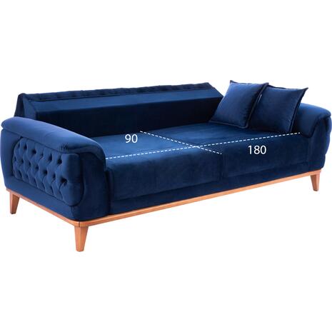 ΚΑΝΑΠΕΣ ΚΡΕΒΑΤΙ BENNINGTON ΤΡΙΘΕΣΙΟΣ ΜΠΛΕ HM3249.18 240x95x80 εκ.