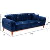 ΚΑΝΑΠΕΣ ΚΡΕΒΑΤΙ BENNINGTON ΤΡΙΘΕΣΙΟΣ ΜΠΛΕ HM3249.18 240x95x80 εκ.