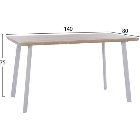 ΤΡΑΠΕΖΙ ΤΡΑΠΕΖΑΡΙΑΣ OFIRA 140X80 SONAMA ΜΕ ΛΕΥΚΑ ΠΟΔΙΑ HM8374.02