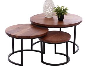 ΣΕΤ ΖΙΓΚΟΝ OBI HM9255 ΑΠΟ ΜΑΣΙΦ ΞΥΛΟ ΑΚΑΚΙΑΣ ΜΕ ΜΑΥΡΑ ΜΕΤΑΛΛΙΚΑ ΠΟΔΙΑ 78x78x47Υ εκ.